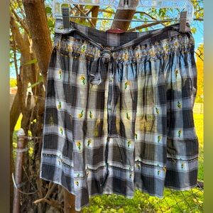 Gingham + yellow floral apron